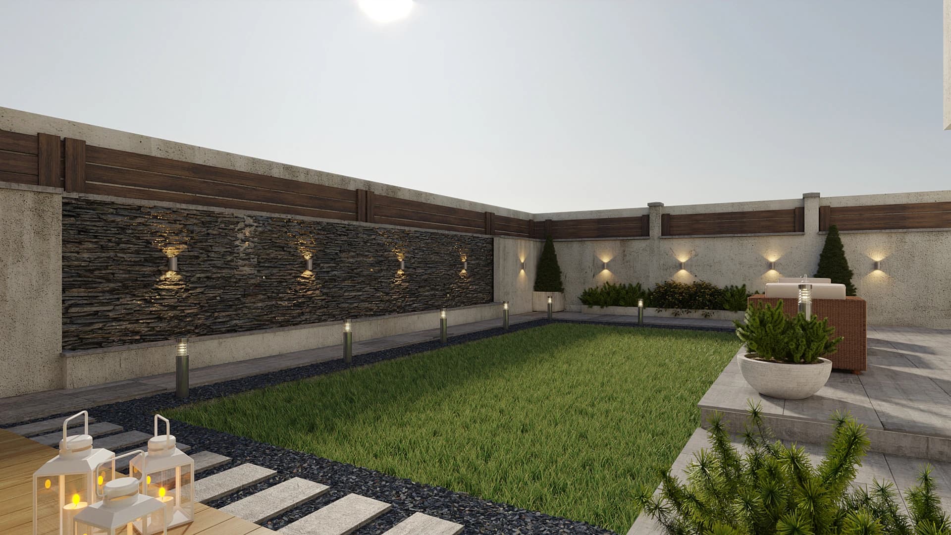 Back yard greenery design tafo – CCD Real Estate Model Home Finishing