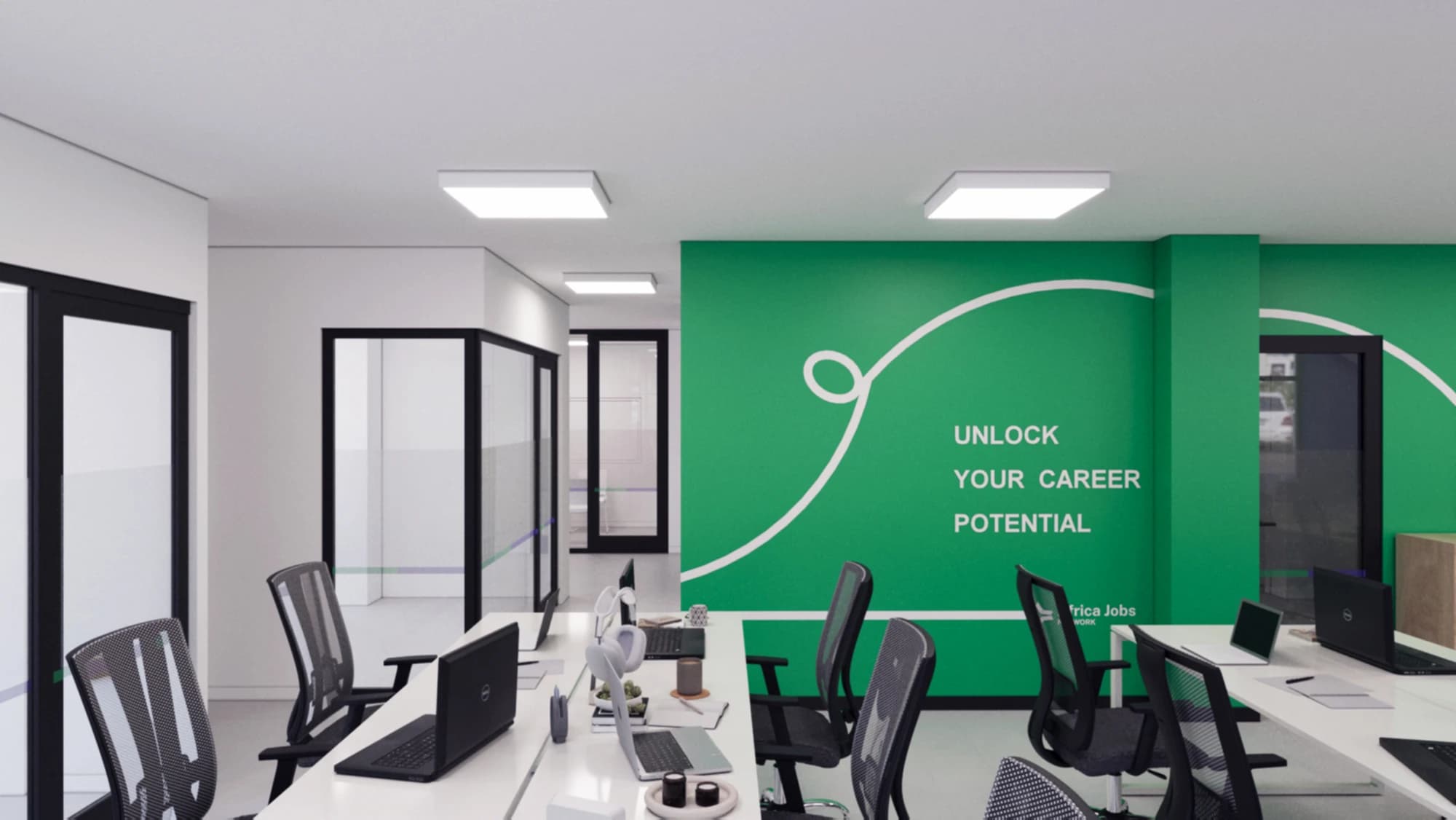 Acoustic gypsum ceiling with led lighting – Ethiojobs, Office Interior design and build works, Addis Ababa