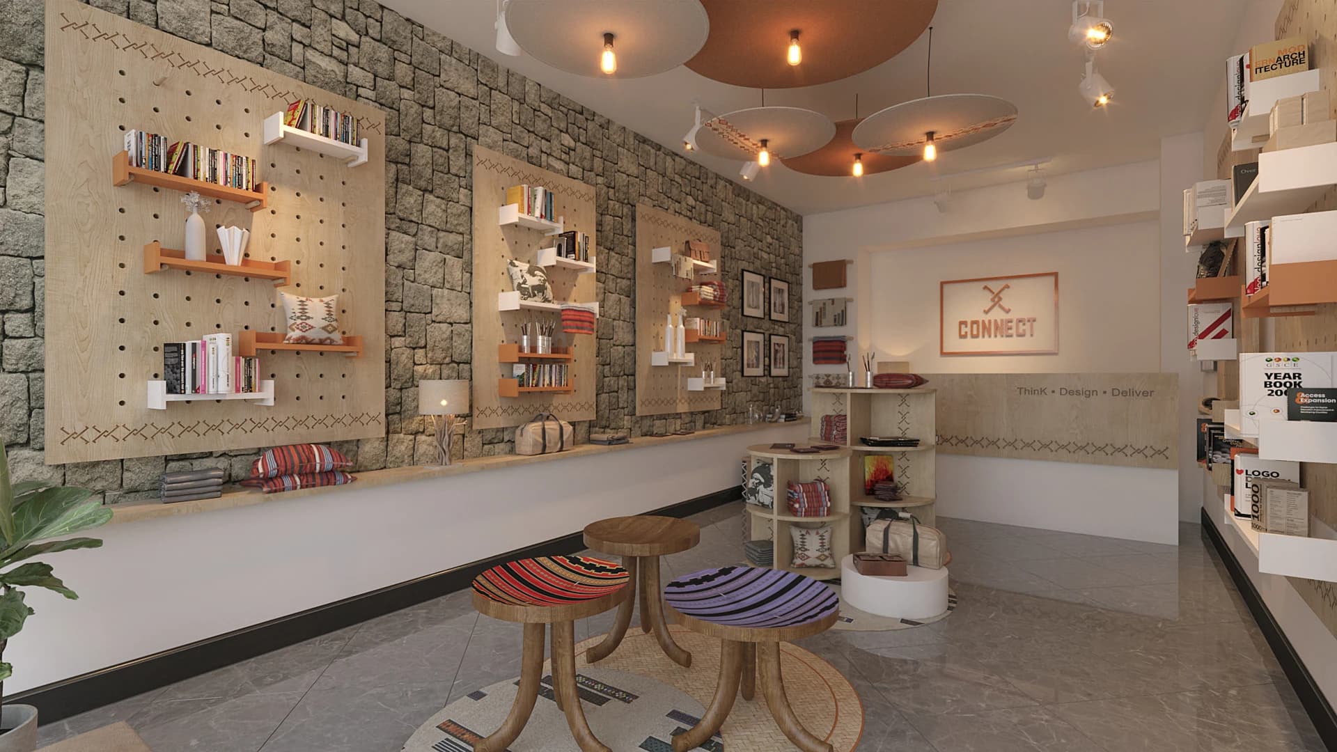 Book store interior design addis ababa – Connect Books, Modern Book Shop Interior, Addis Ababa